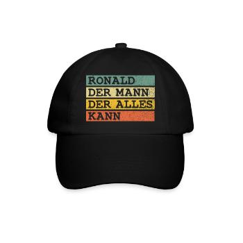 Der Mann Der Alles kann Ronald - Baseballkappe - Schwarz/Schwarz - Vorne