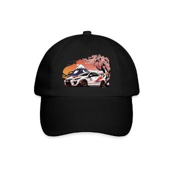 Driven Elegance – Japanische Autoliebhaber - Baseballkappe - Schwarz/Schwarz - Vorne