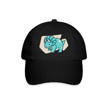 hugadino Triceratops, dino, cute dinosaur - Baseball Cap - black/black - Front