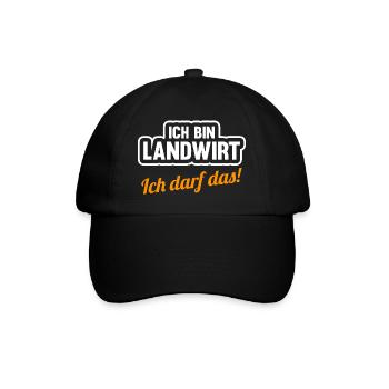 Landwirtschaft Bauer Landwirt - Baseballkappe - Schwarz/Schwarz - Vorne