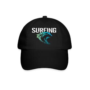 Surfeur Surf Symbole Vagues Couleurs Nature Océan - Casquette classique - noir/noir - Devant