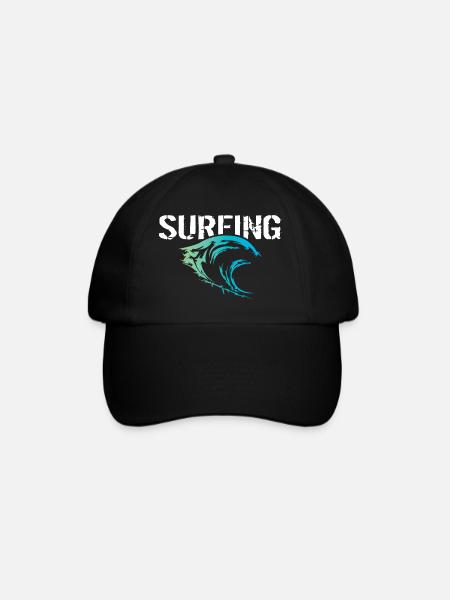 Surfeur Surf Symbole Vagues Couleurs Nature Océan - Casquette classique - noir/noir