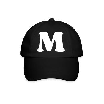Buchstabe m - Baseballkappe - Schwarz/Schwarz - Vorne