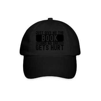 Reader Just Give Me The Book Book Worm - Baseballkappe - Schwarz/Schwarz - Vorne