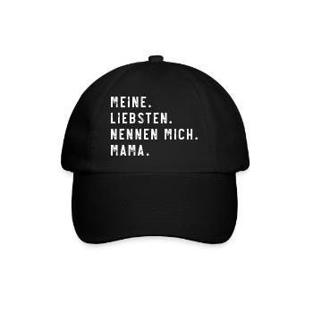 Meine Liebsten Mama - Baseballkappe - Schwarz/Schwarz - Vorne