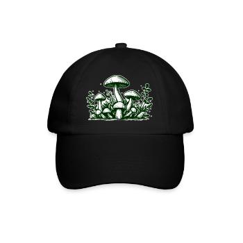 Pilze Mushrooms - Baseball Cap - black/black - Front