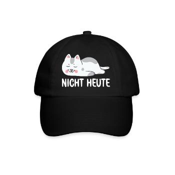 Bitte nicht Heute Müde Katze will schlafen Katzen - Baseballkappe - Schwarz/Schwarz - Vorne