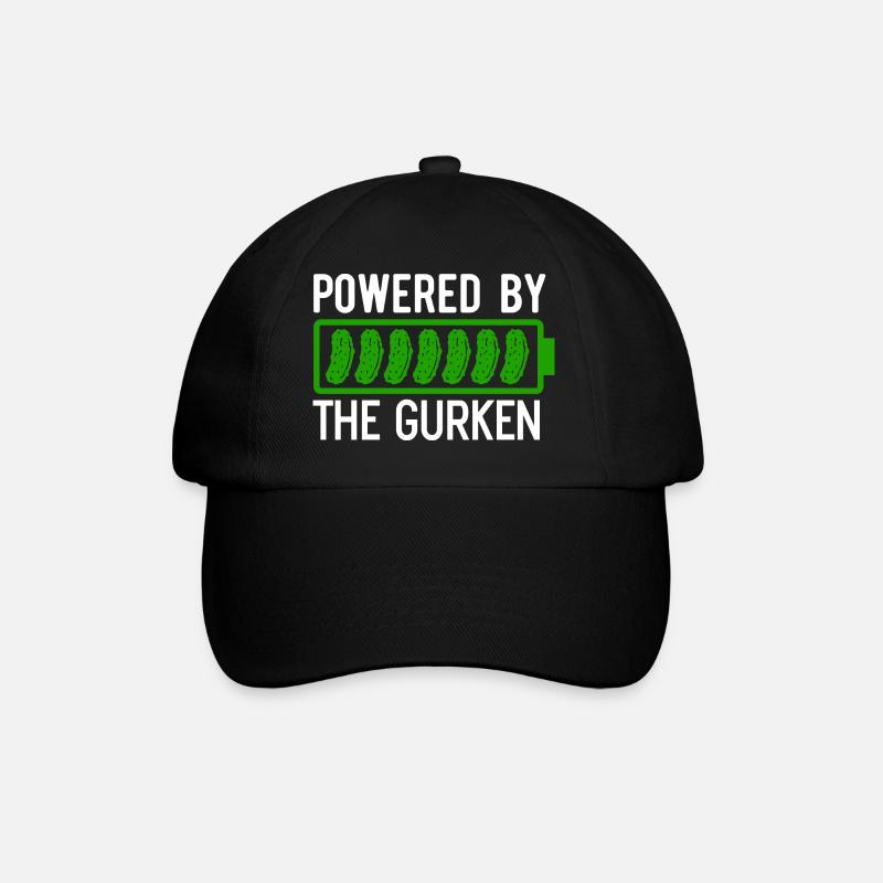 Powered by the Gurken eine Batterie mit Gurken - Baseballkappe - Schwarz/Schwarz