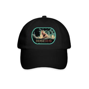 Illustration European Red Fox, Wild Beauty - Baseball Cap - black/black - Front