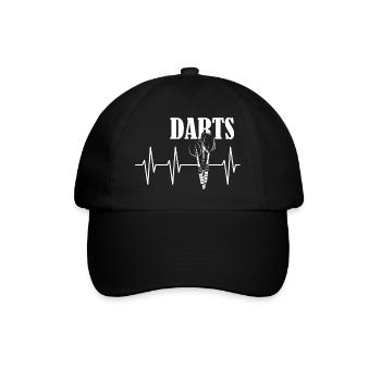 darts puls dart Herzschlag Symbol Sport Icon Liebe - Baseballkappe - Schwarz/Schwarz - Vorne