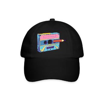 Cassette Musique Mixtape Lecteur de Cassettes des années 80 - Casquette classique - noir/noir - Devant