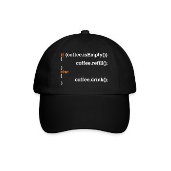 Funny Programmer Coffee Gift For Coders - Baseball Cap - black/black - Front