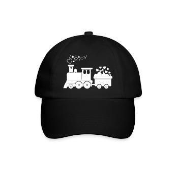 Love Happy Heart Card Valentine Vector Design Art - Baseball Cap - black/black - Front