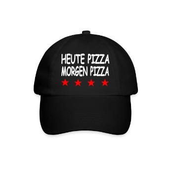 Pizza - Baseballkappe - Schwarz/Schwarz - Vorne