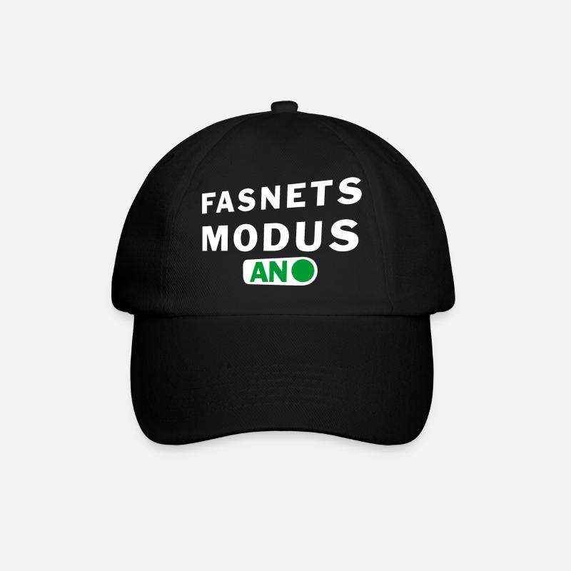 fasnetsmodus weiss - Baseballkappe - Schwarz/Schwarz
