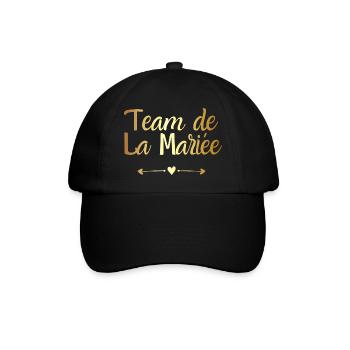 Golden Bride Team - Bride Gift - Baseball Cap - black/black - Front