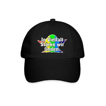 In Vielfalt Stärke wir finden. - Baseballkappe - Schwarz/Schwarz - Vorne