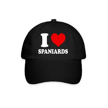 I Love Spaniards Heart Funny Witty - Baseball Cap - black/black - Front