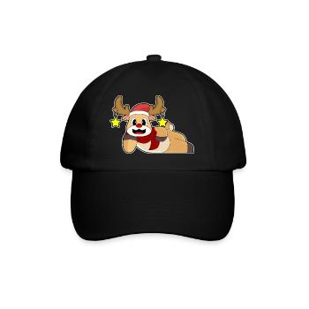 Rentier Weihnachten Winter - Baseballkappe - Schwarz/Schwarz - Vorne