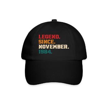 Legende seit November 1984 - Baseballkappe - Schwarz/Schwarz - Vorne