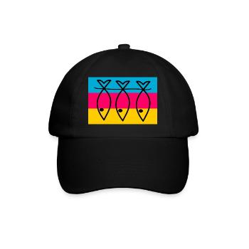 FISH. SARDINE. APRIL FOOLS. SEA. OCEAN - Baseball Cap - black/black - Front