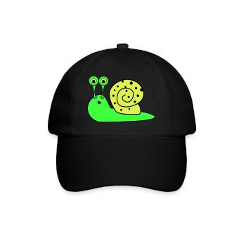 Snail Funny - Baseball Cap - black/black - Front
