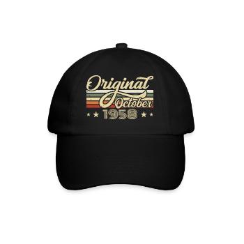 October 1958 Birthday in October - October 1958 - Baseball Cap - black/black - Front