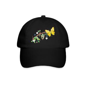 De la chenille au papillon - cycle de vie - Casquette classique - noir/noir - Devant