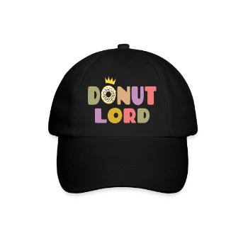 Donut Lord – Gourmet und lustiges Design - Baseballkappe - Schwarz/Schwarz - Vorne