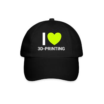 i love 3dprinting - Baseballkappe - Schwarz/Schwarz - Vorne