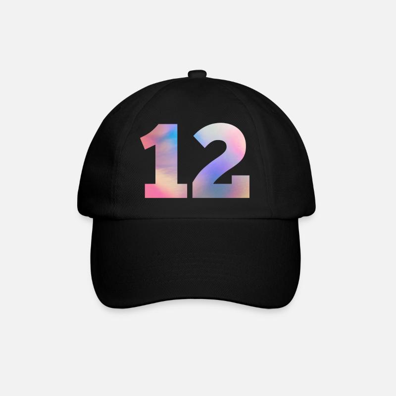 Numéro 12 coloré - Casquette classique - noir/noir