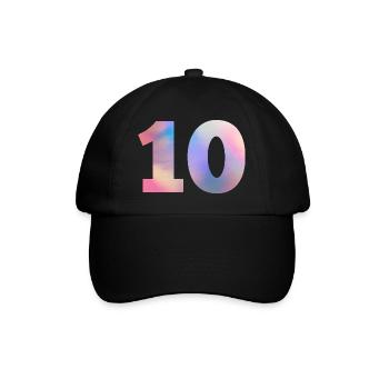 Numéro 10 coloré - Casquette classique - noir/noir - Devant
