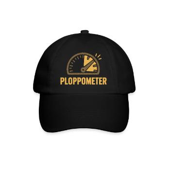 PLOPPOMETER - Baseballkappe - Schwarz/Schwarz - Vorne