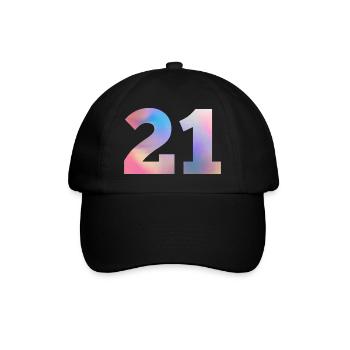 Numéro 21 coloré - Casquette classique - noir/noir - Devant