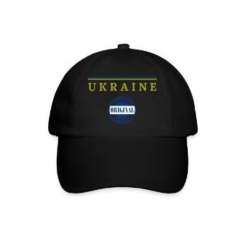 Ukrainische Flagge, ich liebe die Ukraine - Baseballkappe - Schwarz/Schwarz - Vorne