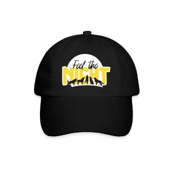 Fühle die Nacht - Vektor - Baseballkappe - Schwarz/Schwarz - Vorne