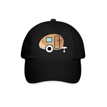 Caravan Caravan Wood Grain Nature Camping Fan - Baseball Cap - black/black - Front