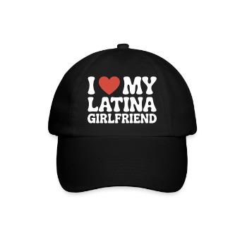I Love My Latina Girlfriend Valentinstag - Baseballkappe - Schwarz/Schwarz - Vorne
