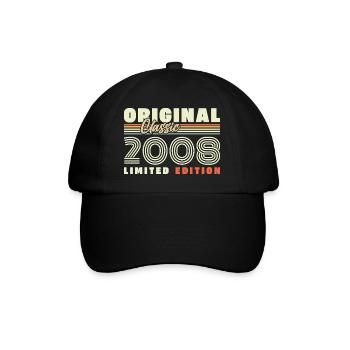 2008 Vintage Retro Birthday Gift - Baseball Cap - black/black - Front