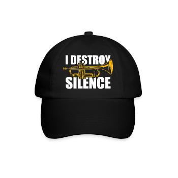 Je détruis le trompettiste du silence - Casquette classique - noir/noir - Devant