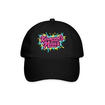 Karnevalsmaus Lustig Süß Party Geschenk - Baseballkappe - Schwarz/Schwarz - Vorne