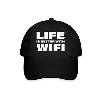 LIFE IS BETTER WITH WIFI - Baseball Cap - black/black - Front