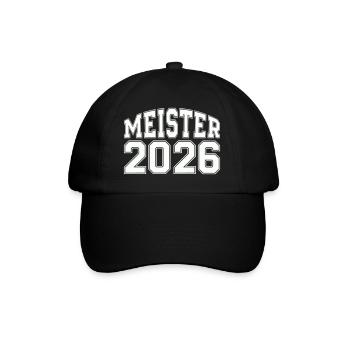 Meister 2026 Logo - Baseballkappe - Schwarz/Schwarz - Vorne