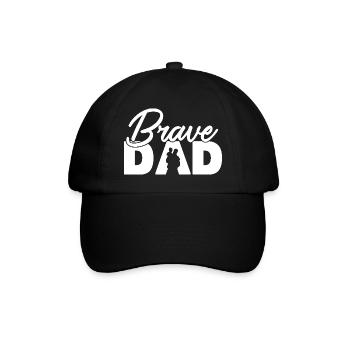 Mutiger Vater-Vater-und-Kind-Silhouetten-Design - Baseballkappe - Schwarz/Schwarz - Vorne