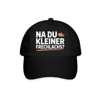 Na Du Kleiner Frechlachs Gamer Lachs Meme Zocker - Baseballkappe - Schwarz/Schwarz - Vorne