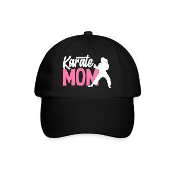 Karate Mama Kampfsport Mutter Kämpferin Frauen - Baseballkappe - Schwarz/Schwarz - Vorne