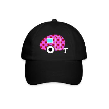 Caravan Van Life Retro Caravan Camper Dots Point - Baseball Cap - black/black - Front
