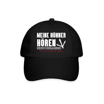 Hühnerflüsterer Huhn Hühnerhalter Hühner - Baseballkappe - Schwarz/Schwarz - Vorne