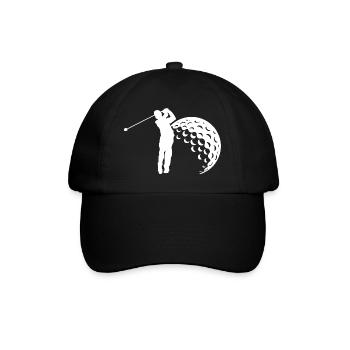 Golf Schwung Silhouette - Baseballkappe - Schwarz/Schwarz - Vorne