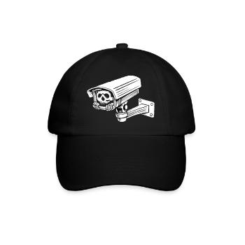 Humor Macabre Security Camera Gothic Skull - Baseball Cap - black/black - Front